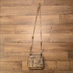Bed Stu Metallic Gold Leather Crossbody Bag